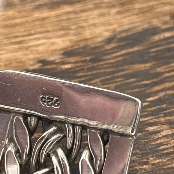 Mexican silver braided cuff - Picture 4 of 5